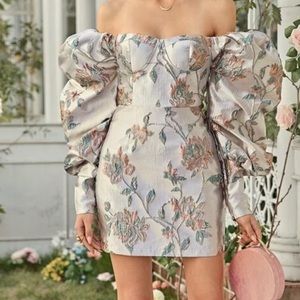 Jacquard bustier dress